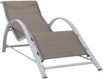 vidaXL Sezlong, gri taupe, textilena si aluminiu GartenMobel Dekor (310537)