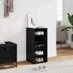 vidaXL Dulap pentru pantofi Stejar Negru 32 x 35 x 70 cm Lemn compozit GartenMobel Dekor (862686) Pantofar