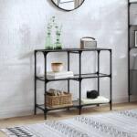 vidaXL Masuta de cafea, blat din sticla transparenta, 98x30x81 cm otel GartenMobel Dekor (846028)
