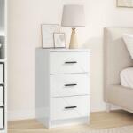 vidaXL Noptiera alb foarte lucios cu 3 sertare, 38 x 38 x 66 cm, lemn compozit (883378)