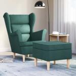 vidaXL Fotoliu cu taburet pentru picioare, verde închis, textil GartenMobel Dekor (3307994)