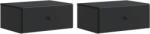 vidaXL Set 2 noptiere suspendate negre cu sertar, 49 x 34, 5 x 20 cm (899128)