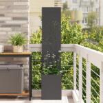 vidaXL Ghiveci de Gradina cu Panou Decorativ Negru 32 x 140 cm GartenMobel Dekor (876385)