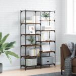 vidaXL Raft de carti stejar afumat 100x32x170cm lemn prelucrat si fier GartenMobel Dekor (832790) Biblioteca