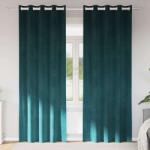 vidaXL Perdele opace 2 pcs Verde închis 140 x 260 cm Catifea GartenMobel Dekor (4107212)