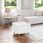 vidaXL Ottomana de depozitare Alb 60 x 60 x 45 cm Piele artificiala GartenMobel Dekor (876832)