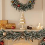 vidaXL Brazi de Craciun din lemn decorativi 2 buc. 30 cm lemn de pin GartenMobel Dekor (357992)