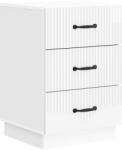 vidaXL Noptiera alb foarte lucios cu 3 sertare, 43 x 41 x 63, 5 cm, vidaXL (895249)