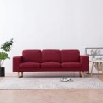 vidaXL Canapea cu 3 locuri, bordo, material textil GartenMobel Dekor (281394) Canapea