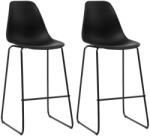 vidaXL Scaune de bar, 2 buc. , negru, plastic GartenMobel Dekor (281501)