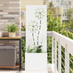 vidaXL Ghiveci de Gradina cu Panou Decorativ Alb 50 x 140 cm GartenMobel Dekor (876435)