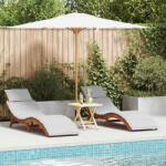 vidaXL Sezlong cu perna 2 pcs Gri deschis Lemn Solid de Acacia GartenMobel Dekor (4107100)