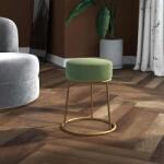 vidaXL Taburet rotund, verde muştar, catifea GartenMobel Dekor (340262)