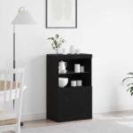 vidaXL Bufet LED Negru 60 x 37 x 100 cm Lemn compozit GartenMobel Dekor (863035) Comoda