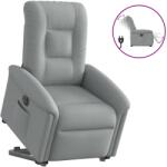 vidaXL Fotoliu electric rabatabil cu ridicare, gri deschis, textil GartenMobel Dekor (3303274)