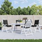 vidaXL Perne scaun cu spatar mic, 4 buc. , negru carouri, textil oxford GartenMobel Dekor (377720)