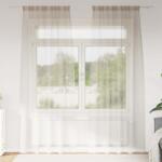 vidaXL Cortina din Voile 2 pcs Nisipiu 245 x 140 cm Poliester GartenMobel Dekor (4108020)