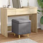 vidaXL Ottomana de depozitare Gri 40 x 40 x 45 cm Piele artificiala GartenMobel Dekor (876815)