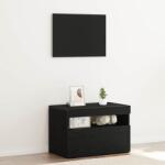 vidaXL Noptiera cu LED stejar negru 60x35x40 cm din lemn compozit (3333067)