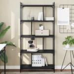 vidaXL Biblioteca cu 5 niveluri, negru, 76x32x158 cm, lemn prelucrat GartenMobel Dekor (833940) Biblioteca