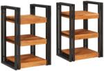 vidaXL Noptiera 2 pcs Maro si negru Lemn Solid de Acacia GartenMobel Dekor (4016735)