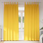 vidaXL Perdele Opaque cu Inel 2 pcs Galben mustar 245 x 140 cm GartenMobel Dekor (4107616)