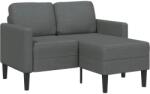 vidaXL Canapea cu 2 locuri si sezlong în forma de L, gri închis, 125 cm, material textil GartenMobel Dekor (4107062) Canapea