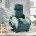 vidaXL Fotoliu electric masaj rabatabil / ridicare verde închis textil GartenMobel Dekor (3206732)