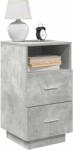 vidaXL Noptiere 2 buc cu 2 sertare Gri beton 36x36x68 cm GartenMobel Dekor (858585)