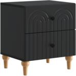 vidaXL Noptiera neagra cu 2 sertare, din lemn prelucrat, 43 x 34, 5 x 48 cm (894067)