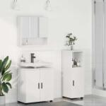 vidaXL Set de mobilier pentru baie 3 pcs Alb Lemn compozit & Metal GartenMobel Dekor (3392943)
