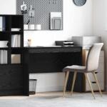 vidaXL Birou Stejar negru 100 x 50 x 76 cm Lemn compozit GartenMobel Dekor (869443)