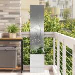 vidaXL Ghiveci de Gradina cu Panou Decorativ Argintiu 32 x 140 cm GartenMobel Dekor (876389)