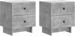 vidaXL Set 2 noptiere cu 4 sertare, gri beton, 43 x 34, 5 x 47, 5 cm (893842)