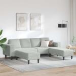 vidaXL Canapea pentru living 3 pcs Gri deschis 250 x 188 x 76 cm GartenMobel Dekor (3335122) Canapea