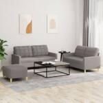 vidaXL Set de canapea cu perne, 3 piese, gri taupe, material textil GartenMobel Dekor (3201289) Canapea
