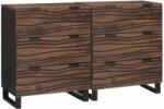 vidaXL Set de bufet 2 pcs castan 60 x 33, 5 x 75 cm Lemn de mango solid GartenMobel Dekor (3310052) Comoda
