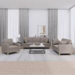 vidaXL Set de canapele cu perne, 3 piese, gri taupe, textil GartenMobel Dekor (3202077) Canapea