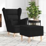 vidaXL Fotoliu cu taburet pentru picioare, negru, material textil GartenMobel Dekor (3307991)