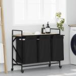 vidaXL Cos de rufe 3 compartimente cu roti stejar sonoma GartenMobel Dekor (859091)