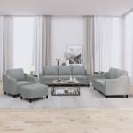 vidaXL Set de canapele cu perne, 4 piese, gri deschis, textil GartenMobel Dekor (3201778) Canapea