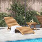 vidaXL Sezlong 2 pcs Maro 198 x 55 x 58, 5 cm Lemn solid de tec GartenMobel Dekor (42008388)