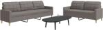 vidaXL Set de canapele, 2 piese, gri taupe, material GartenMobel Dekor (3278326) Canapea