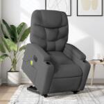 vidaXL Fotoliu electric masaj rabatabil cu ridicare, gri închis textil GartenMobel Dekor (3204633)