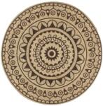 vidaXL Covor manual cu imprimeu maro închis, 90 cm, iuta GartenMobel Dekor (133704) Covor