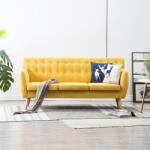 vidaXL Canapea cu 3 locuri, material textil, 172 x 70 x 82 cm, galben GartenMobel Dekor (247127) Canapea