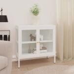 vidaXL Servanta, alb, 70x35x70 cm, otel si sticla GartenMobel Dekor (336065) Comoda