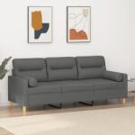 vidaXL Canapea cu 3 locuri cu pernute, gri închis, 180 cm, textil GartenMobel Dekor (3200830) Canapea