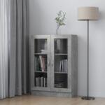 vidaXL Dulap cu vitrina, gri beton, 82, 5 x 30, 5 x 115 cm, PAL GartenMobel Dekor (802754) Biblioteca