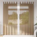 vidaXL Perdele voal cu bucle 2 buc, maro deschis, 140x225 cm GartenMobel Dekor (4102313)